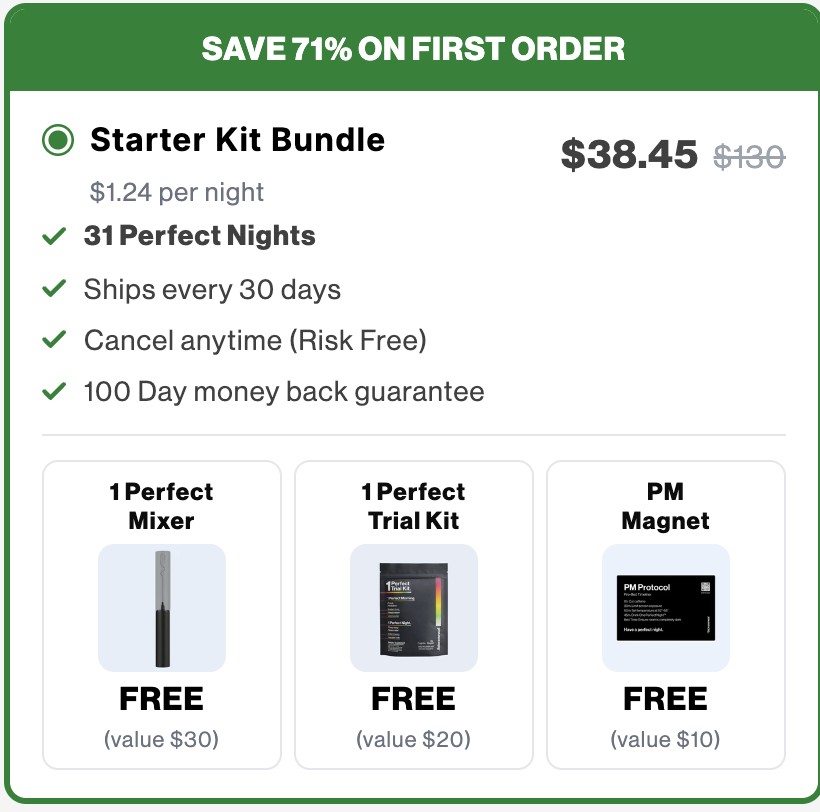 The Starter Kit offer: 71% off with free mixer, trial kit and PM magnet